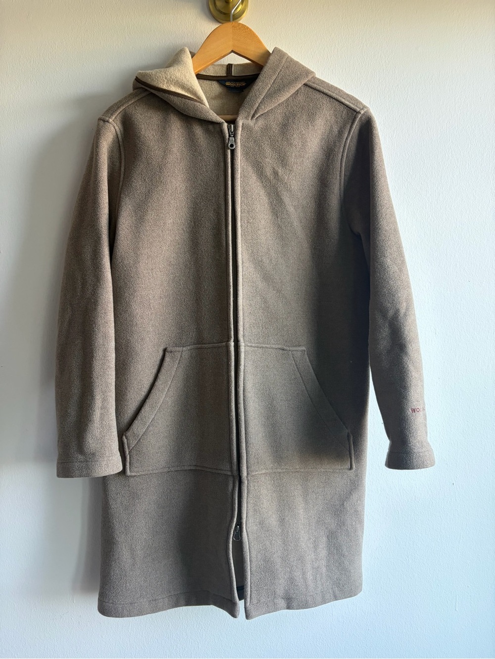 Woolrich Hooded Full-Zip Jacket in Taupe